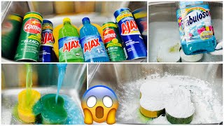 Asmr Paste Blue & Green Ajax Liquid💙💚💙💚 Using My Favorite Sponges MUST WATCH THIS ONE!! 😍😍😍