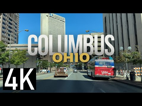 Road Tour of Columbus, Ohio in 4K - Driving in Downtown & Easton Area - Columbus Driving Tour