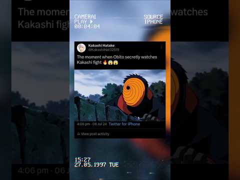 The moment when Obito secretly watches Kakashi fight 😱☠️☠️ #naruto #kakashi #obito #shorts