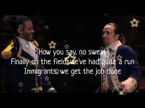 Screenshot from Yorktown (The World Turned Upside Down) song text video by Original Broadway Cast of Hamilton