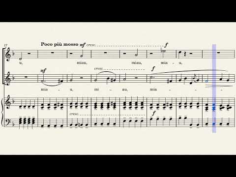 Comic Duet for Two Cats  Duetto Buffo- Mixed Trio Music Sheet - Flute, Oboe, Piano