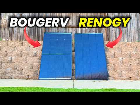 BougeRV 200 Watt Anti-Shading Solar Panel, N-Type 16BB Mono 200W Solar Panel 25% High-Efficiency with 41in Adjustable Tilt Mount Brackets video review thumbnail