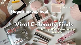HUGE Makeup Haul 🎀 Viral C-Beauty Swatches + First Impressions | @Judydoll  