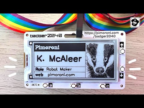 YouTube thumbnail image for First look at Badger 2040 - a super fast E Ink badge powered by RP2040