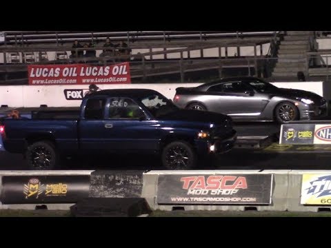Cummins Turbo Diesel Beats Nissan GTR at 603 Diesels - 1/4 Mile Drag Race