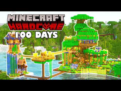100 Days Building a Cozy TREEHOUSE BASE in Hardcore Minecraft!