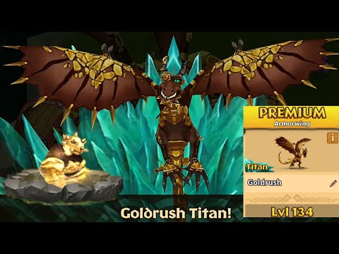 Goldrush Max Level 134 Titan Mode - New Premium Armorwing - Dragons:Rise of Berk