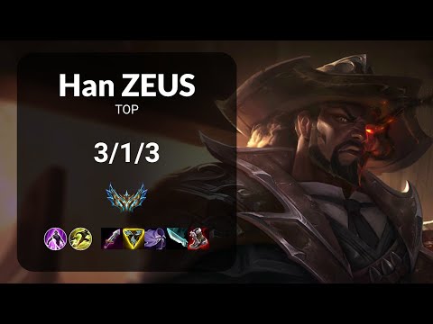 Han Zeus Lucian vs Fiora TOP - KR CHALLENGER Patch 15.7