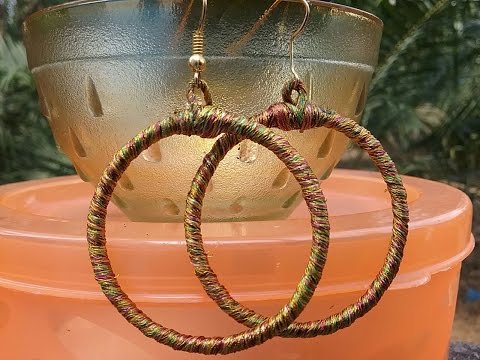how to make silk thread earrings with baby  bangleI earrings making with silk thread by sree Video