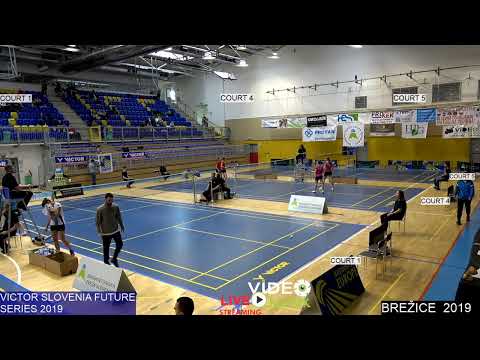 V živo badminton,Victor Slovenia Futures Series 2019.Sobota, igrišče št.1,4 in 5.- Video IVANŠEK