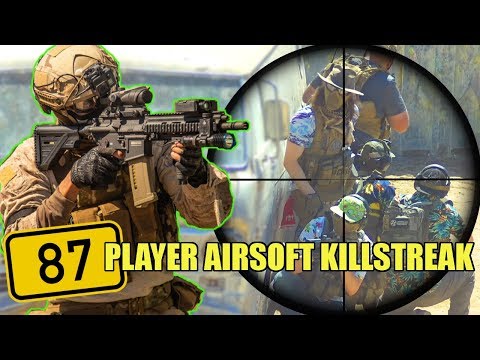 MASSIVE 87 AIRSOFT Player KILLSTREAK | Airsoft Nation (HK416A5, Glock 17, Master Mike Grenade)