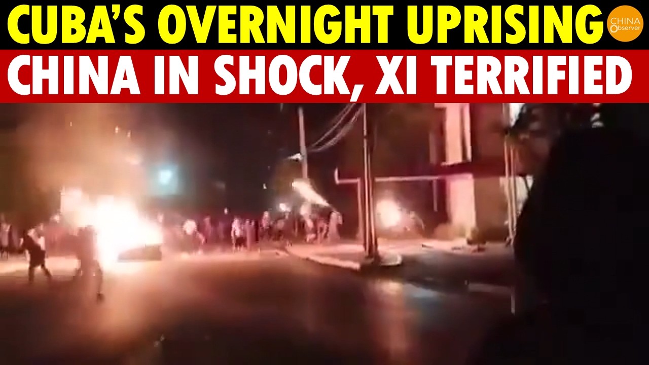 China Terrified! Cuba’s Overnight Uprising, Furious Crowd Burns Communist HQ