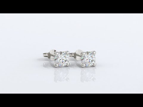 4mm Tulip Style Diamond Stud Earrings