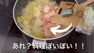 【料理が理科の実験みたいになるシェフ】白菜とツナを炒めました🥬🐟【イギリス生活】