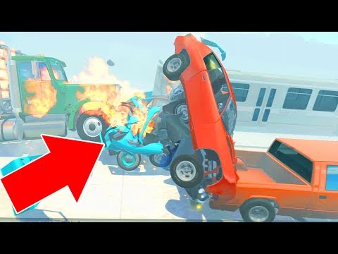 BeamNG.Drive | Pile-up Crashes on the Foggy Highway!