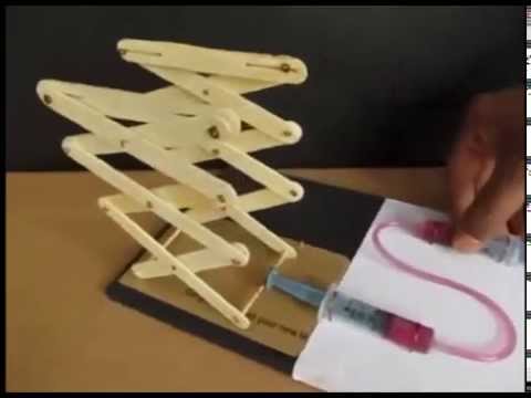 LIFTING JACK   ENGLISH   Hydraulic Jack! from Ice Cream Sticks