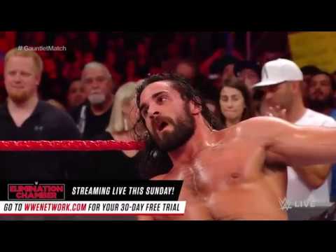 Roman Reigns vs  Seth Rollins   Seven Man Gauntlet Match Part 1  Raw, Feb  19, 2018