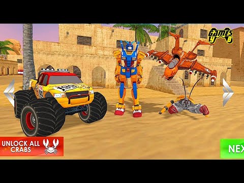 Gundam Robot Crab Monster Truck - Jet Robot Transforming Games 3D - Android Gameplay