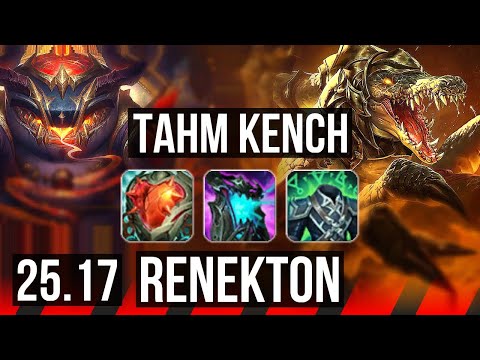 TAHM KENCH vs RENEKTON (TOP) | 8/1/7, Godlike | EUW Diamond | 25.17
