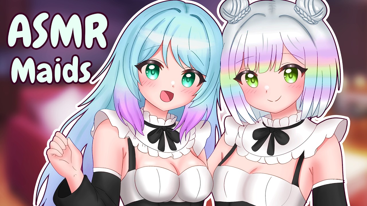 【ASMR 3Dio】Cute Maids Pamper You After A Long Day ❤️ Ear Cleaning Collab @HayamiASMR @chroniko_o
