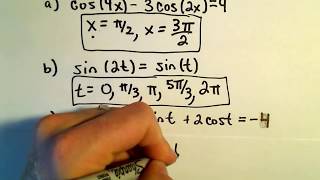 Using Double Angle Identities to Solve Equations, Example 3