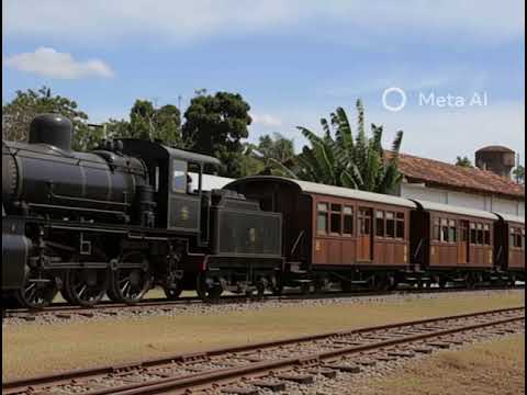 Trem partindo da estação de Borborema sentido Pirpirituba PB, reprodução por IA. 