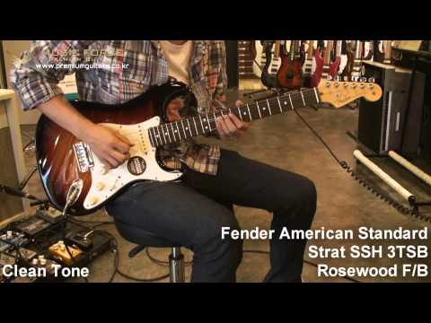 Fender American Standard Strat SSH 3TSB Rosewood F/B Demo by Music force