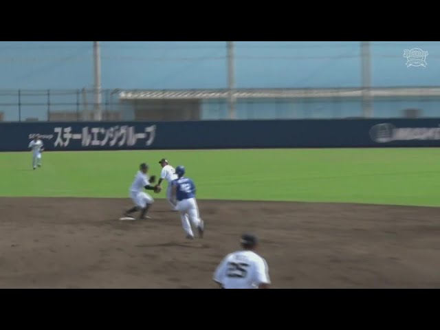 【ファーム】華麗に捌く!! バファローズ・西野真弘 グラブトスからダブルプレーを奪う!!  2024年7月27日 オリックス・バファローズ 対 中日ドラゴンズ