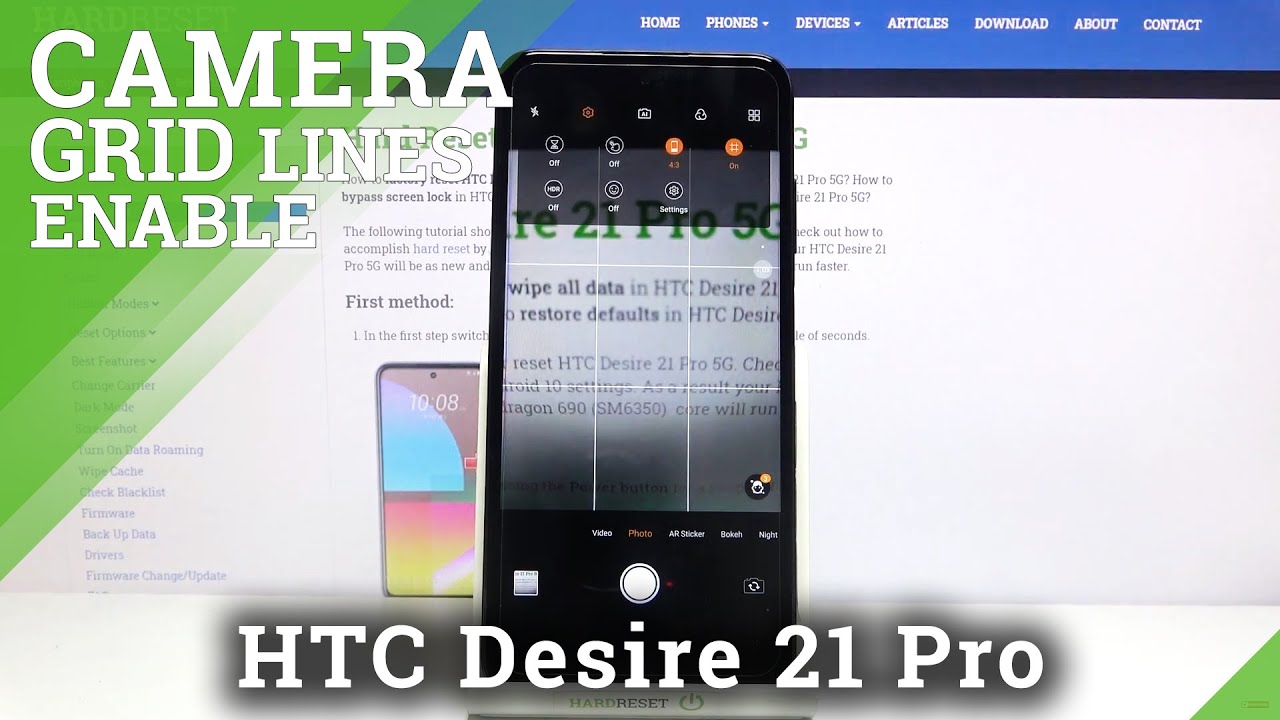 How to Use Camera Gridlines in HTC Desire 21 Pro – Disable Camera Gridlines