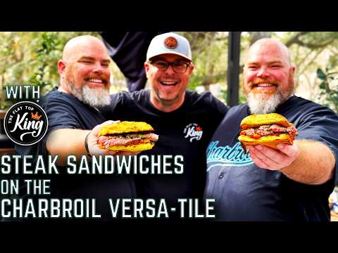 The BEST STEAK SANDWICHES made on @charbroil VERSA-TILE COOKING STATION with @TheFlatTopKing