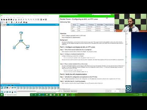 Lab 7.2.3.3 Packet Tracer - Configuring an IPv4 ACL on VTY Lines - Professor Munshi Shams (CCNA 2)