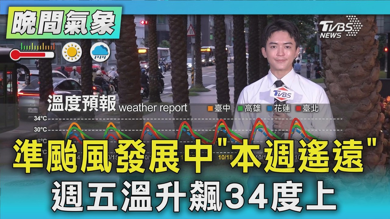天氣/準颱風發展中「本週遙遠」 週五溫升飆34度上｜氣象主播 吳軒彤｜TVBS氣象站｜TVBS新聞20261014 @TVBSNEWS01
