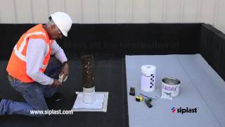 Siplast Parapro Flashing Application: 4. Mask off the termination of the flashing.