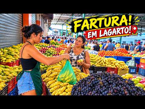 LAGARTO: a feira do NORDESTE que tem abundância ABSURDA de mercadorias!! 