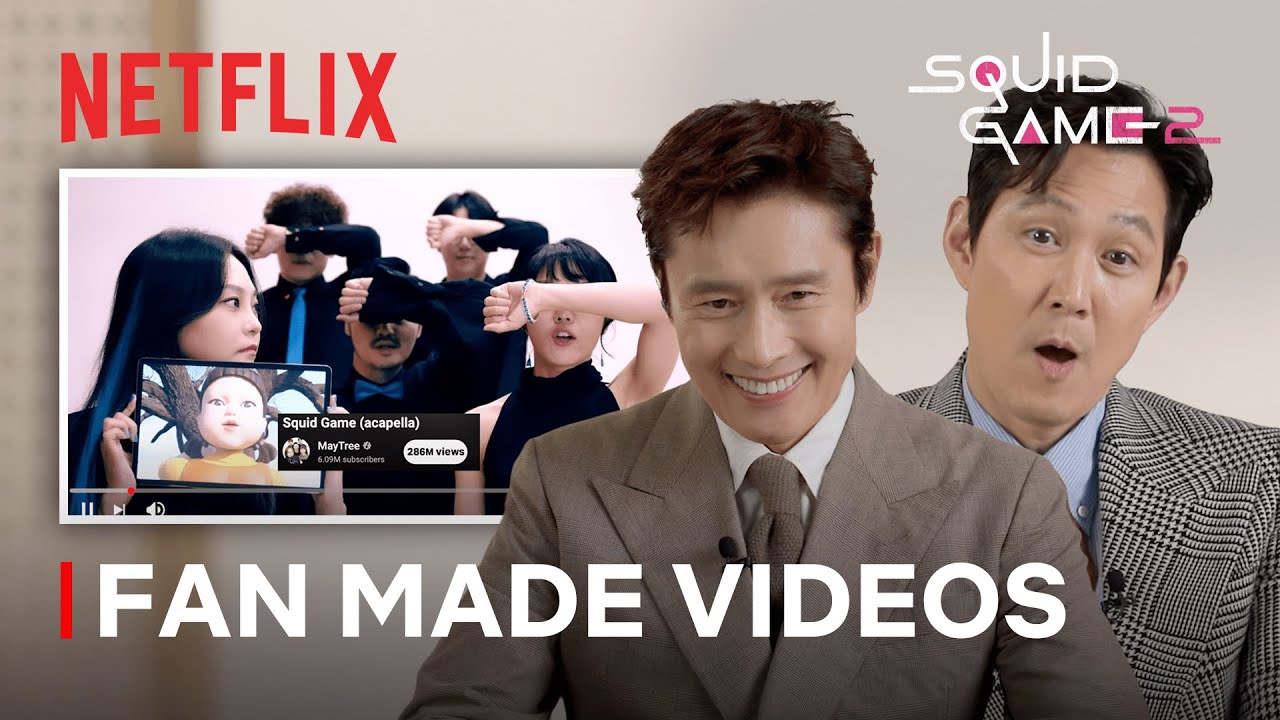 [Reaction] Lee Jung-jae and Lee Byung-hun react to fan-made Squid Game content | Netflix