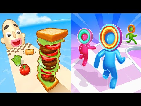 🎮 Sandwich Runner VS Layer Man 3D Run & Collect - All Levels SpeedRun Gameplay Android iOS Ep