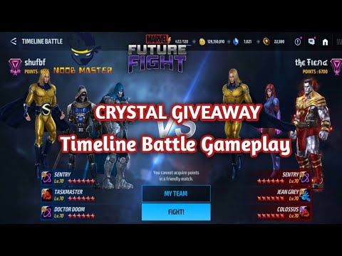 [MFF] Timeline Battle Gameplay | Crystal Giveaway | Noobmaster | MARVEL Future Fight