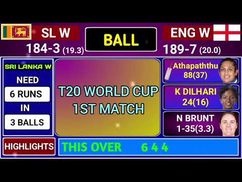 Sri Lanka Women vs England Women T20 World Cup Match Score and Commentary | SL W vs ENG W Highlights