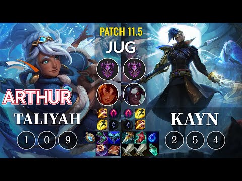 HLE Arthur Taliyah vs Kayn Jungle - KR Patch 11.5