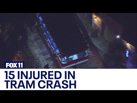 Tram crashes at Universal Studios; 15 injured