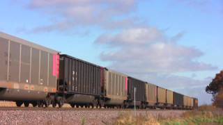 preview picture of video 'UP 7334 West at Francis Rd Near Elburn, Illinois on 10-24-09'