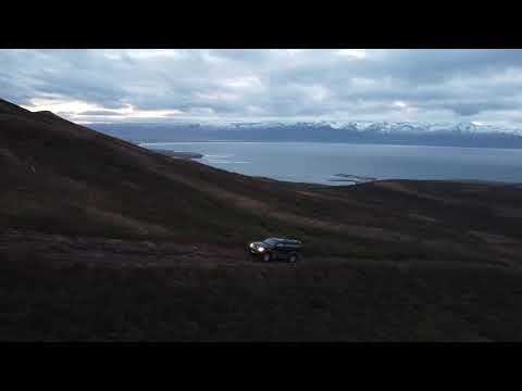 Road to Húsavíkurfjall (Húsavík Mountain), Iceland. Drone footage from September 2020.