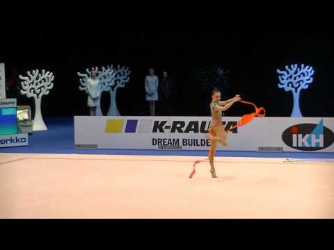 Staykova Sara (BUL) ribbon World Cup Espoo 2016 qual.