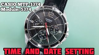 How To Setting Time and Date CASIO MTP-1374 Module 5374 Movement VX9JE
