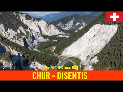 Führerstandsmitfahrt Chur-Disentis/Mustér - Grand Canyon der Schweiz(RhB)Aus Sicht des Lokführers 4K