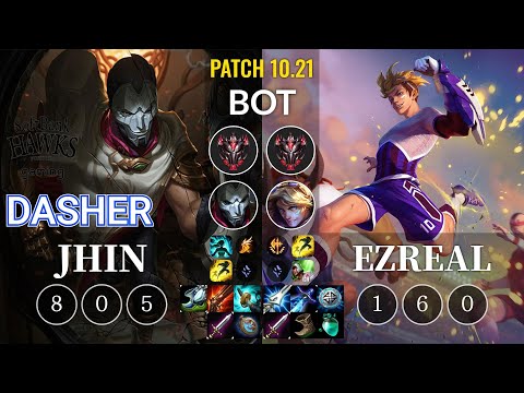 SHG Dasher Jhin vs Ezreal Bot - KR Patch 10.21