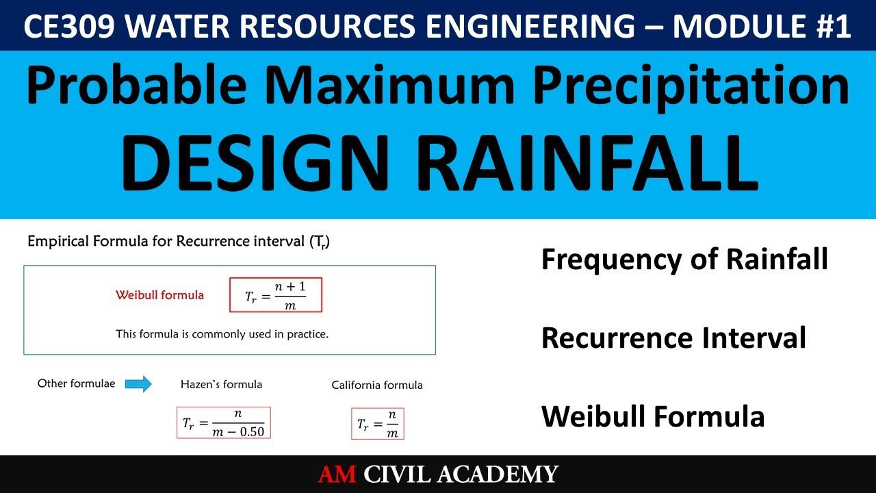 WRE Module1 [PART10] - Design Rainfall, Probable Maximum Precipitation, Recurrence interval