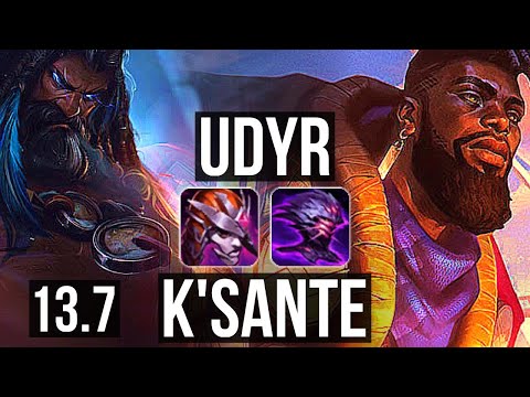 UDYR vs K'SANTE (TOP) | 3/0/9, 800+ games, Rank 10 Udyr | KR Grandmaster | 13.7