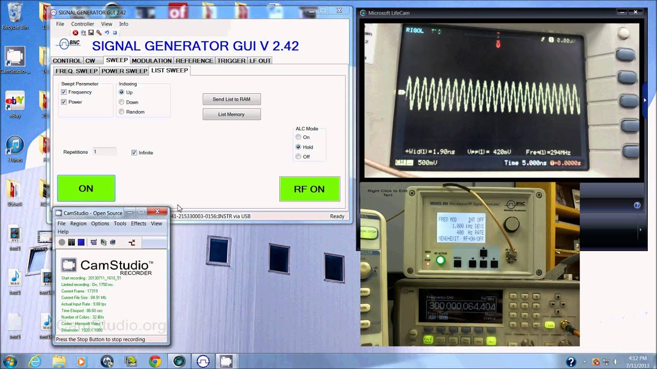 BNC Model 845, 20GHz Microwave Source, List Sweep Functions