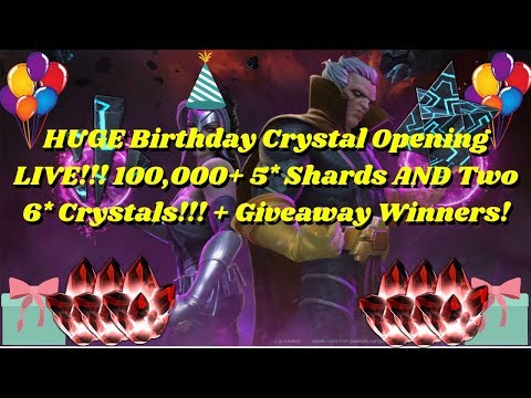 HUGE Birthday Crystal Opening LIVE!!! 100,000+ 5 Star Shards & TWO 6 Stars! - MCOC
